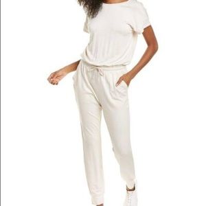 Splendid Flora Short Sleeve Blouson Jumpsuit Romper Ultra Soft Drawstring waist